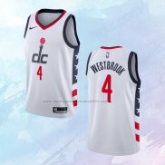 NO 4 Russell Westbrook Camiseta Washington Wizards Ciudad Blanco 2020-21