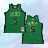 NO 5 Kevin Garnett Camiseta Boston Celtics Hardwood Classics Throwback Hall of Fame Verde