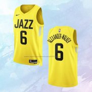 NO 6 Nickeil Alexander-Walker Camiseta Utah Jazz Icon Amarillo 2022-23