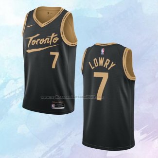 NO 7 Kyle Lowry Camiseta Toronto Raptors Ciudad Negro 2020-21