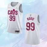 NO 99 Ricky Rubio Camiseta Cleveland Cavaliers Association Blanco 2022-23