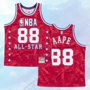 Camiseta AAPE x Mitchell & Ness All Star 1988 Rojo