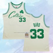 Camiseta Boston Celtics Larry Bird NO 33 Mitchell & Ness Chainstitch Crema