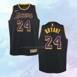 Camiseta Nino Los Angeles Lakers Kobe Bryant NO 24 Earned 2021-22 Negro
