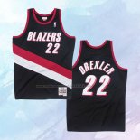 Camiseta Portland Trail Blazers Clyde Drexler NO 22 Mitchell & Ness 1991-92 Negro