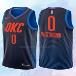 NO 0 Russell Westbrook Camiseta Nino Oklahoma City Thunder Statement Azul 2017-18