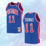 NO 11 Isaiah Thomas Camiseta Mitchell & Ness Detroit Pistons Azul 1988-89