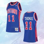 NO 11 Isiah Thomas Camiseta Mitchell & Ness Detroit Pistons Azul 1988-89