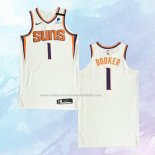 NO 1 Devin Booker Camiseta Phoenix Suns Association Autentico Blanco 2021