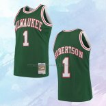 NO 1 Oscar Robertson Camiseta Mitchell & Ness Milwaukee Bucks Verde 1971-72