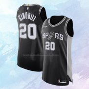 NO 20 Manu Ginobili Camiseta San Antonio Spurs Icon Autentico Negro