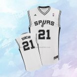 NO 21 Tim Duncan Camiseta San Antonio Spurs Retro Blanco
