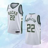 NO 22 Khris Middleton Camiseta Milwaukee Bucks Association Blanco