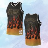 NO 3 Allen Iverson Camiseta Philadelphia 76ers Flames Negro