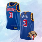 NO 3 Jordan Poole Camiseta Golden State Warriors Classic 2022 NBA Finals Azul