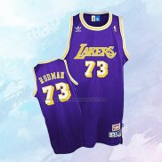 NO 73 Dennis Rodman Camiseta Los Angeles Lakers Retro Violeta