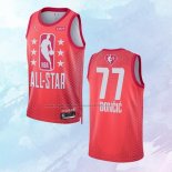 NO 77 Luka Doncic Camiseta Dallas Mavericks All Star 2022 Granate