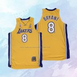 NO 8 Kobe Bryant Camiseta Mitchell & Ness Los Angeles Lakers Amarillo 2001-02