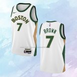Camiseta Boston Celtics Jaylen Brown NO 7 Ciudad 2023-24 Blanco