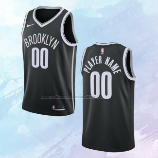 Camiseta Brooklyn Nets Personalizada Icon Negro 2020-21