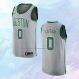 NO 0 Jayson Tatum Camiseta Boston Celtics Ciudad Gris 2018-19