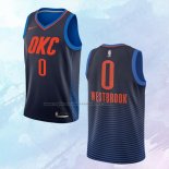 NO 0 Russell Westbrook Camiseta Oklahoma City Thunder Statement Azul