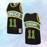 NO 11 Detlef Schrempf Camiseta Mitchell & Ness Seattle SuperSonics Negro 1994-95