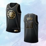 NO 13 Paul George Camiseta Los Angeles Clippers Golden Edition Negro