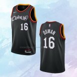 NO 16 Cedi Osman Camiseta Cleveland Cavaliers Ciudad Negro 2020-21