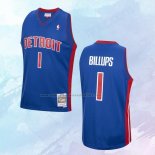 NO 1 Chauncey Billups Camiseta Mitchell & Ness Detroit Pistons Azul 2003-04