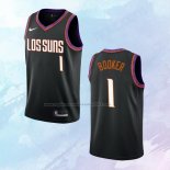 NO 1 Devin Booker Camiseta Phoenix Suns Ciudad Negro 2019-20