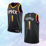 NO 1 Devin Booker Camiseta Phoenix Suns Statement Negro 2022-23