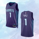 NO 1 LaMelo Ball Camiseta Charlotte Hornets Statement Violeta 2022-23
