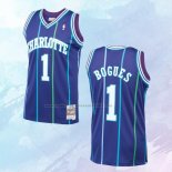 NO 1 Muggsy Bogues Camiseta Mitchell & Ness Charlotte Hornets Violeta 1994-95