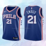 NO 21 Joel Embiid Camiseta Nino Philadelphia 76ers Azul 2017-18