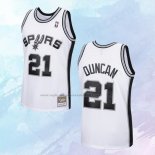 NO 21 Tim Duncan Camiseta Mitchell & Ness San Antonio Spurs Blanco 1998-99