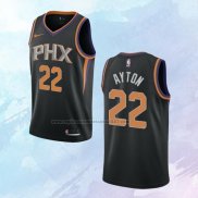 NO 22 Deandre Ayton Camiseta Phoenix Suns Statement Negro 2021