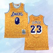 NO 23 Camiseta Mitchell & Ness Los Angeles Lakers Bape Amarillo