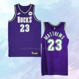 NO 23 Wesley Matthews Camiseta Milwaukee Bucks Classic Violeta 2022-23