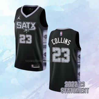 NO 23 Zach Collins Camiseta San Antonio Spurs Statement Negro 2022-23