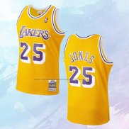 NO 25 Ed Jones Camiseta Mitchell & Ness Los Angeles Lakers Amarillo 1994-95