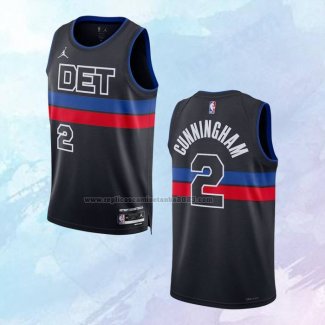 NO 2 Cade Cunningham Camiseta Detroit Pistons Statement Negro 2022-23