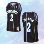 NO 2 Larry Johnson Camiseta Mitchell & Ness Charlotte Hornets Negro 1992-93