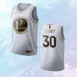 NO 30 Stephen Curry Camiseta Golden State Warriors Golden Edition Blanco