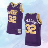 NO 32 Karl Malone Camiseta Mitchell & Ness Utah Jazz Violeta 1991-92