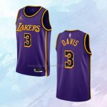 NO 3 Anthony Davis Camiseta Los Angeles Lakers Statement Violeta 2022-23