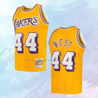 NO 44 Jerry West Camiseta Mitchell & Ness Los Angeles Lakers Amarillo 1971-72