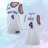 NO 4 Derrick Rose Camiseta New York Knicks 75th Anniversary Blanco