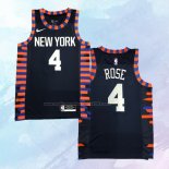 NO 4 Derrick Rose Camiseta New York Knicks Ciudad Edition Azul 2019-20