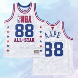 Camiseta AAPE x Mitchell & Ness All Star 1988 Blanco